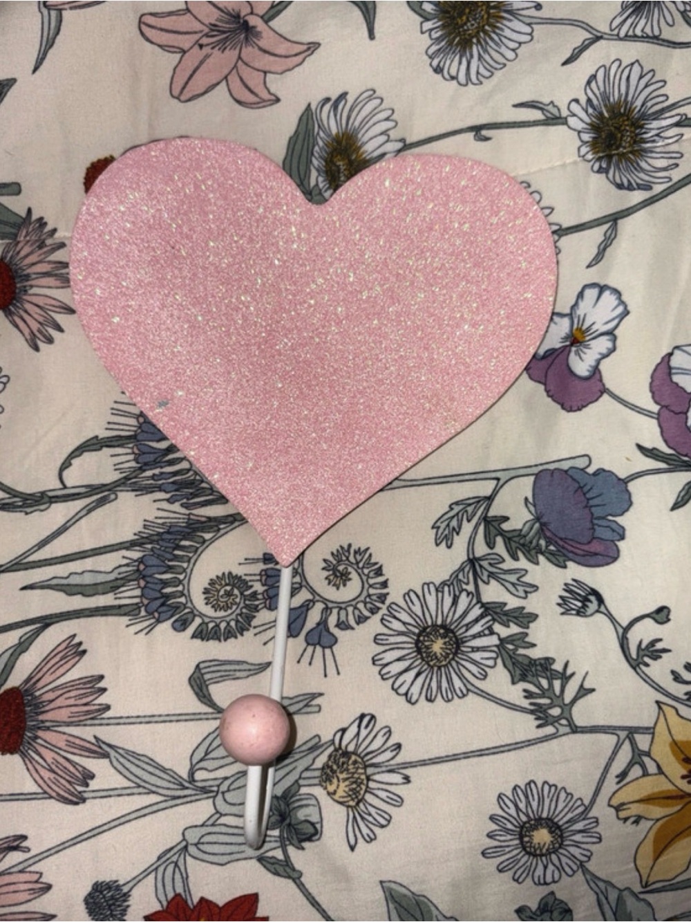 Hobby Lobby Pink Glitter Heart Hook Cake Topper